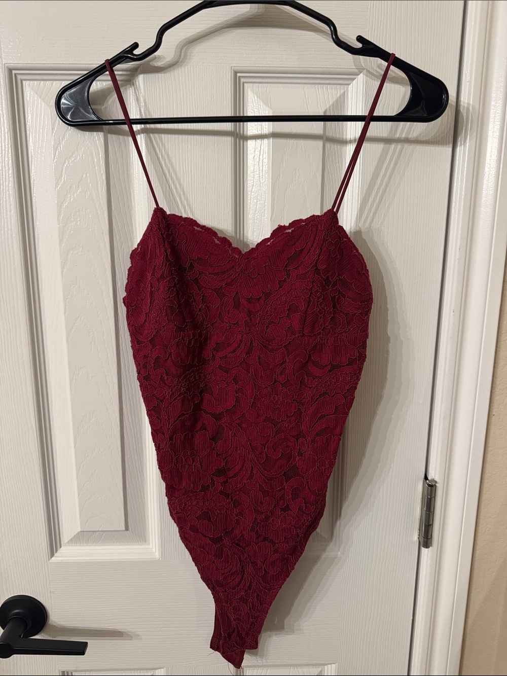 Topshop Burgundy Lace Bodysuit